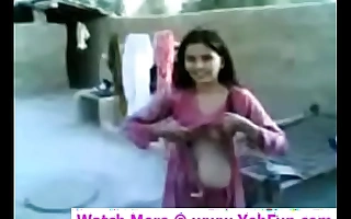 young indian main showing bosom and cum-hole