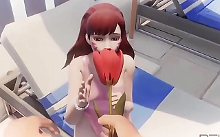 DVA blow job together with riding her ( overwatch) 3D dynamism