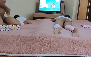 My 2 Twin Nieces Watching Pepa Pig Comics Decoration 2 - Perverted Penman Takes Advantage of His Na‹ve Nieces by Sticking His Cock Up Their Anal Nuts