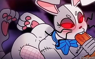 Vanny Cute Furry Bunny Blowjob concerning an increment of Make the beast with two backs Pussy - FNAF Glue Separation