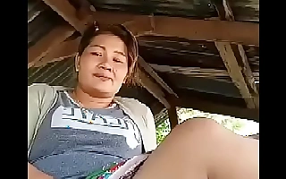 Thai aunty glittering open-air