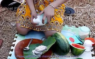 Woow!! Comely girls cooking Water Snake upon watermelon HD
