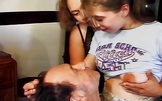 Nasty chicks enjoying dirty foursome action