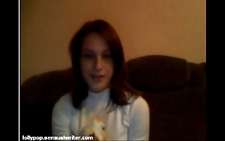 Russian legal age teenager sucks banana in the first place webcam, softcore
