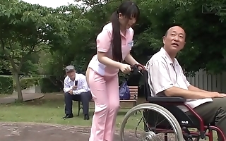 Subtitled anomalous japanese half unvarnished caregiver gone away from