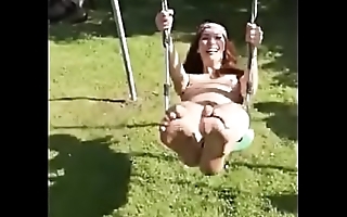 Telexporn.com - X-rated girl swings above rub-down the swing ...